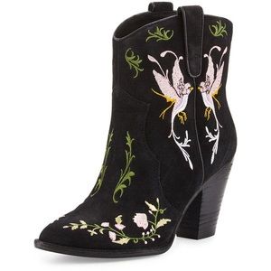 🕊Ash Booties | Embroidered Jenny Ankle Cowboy Booties | Western